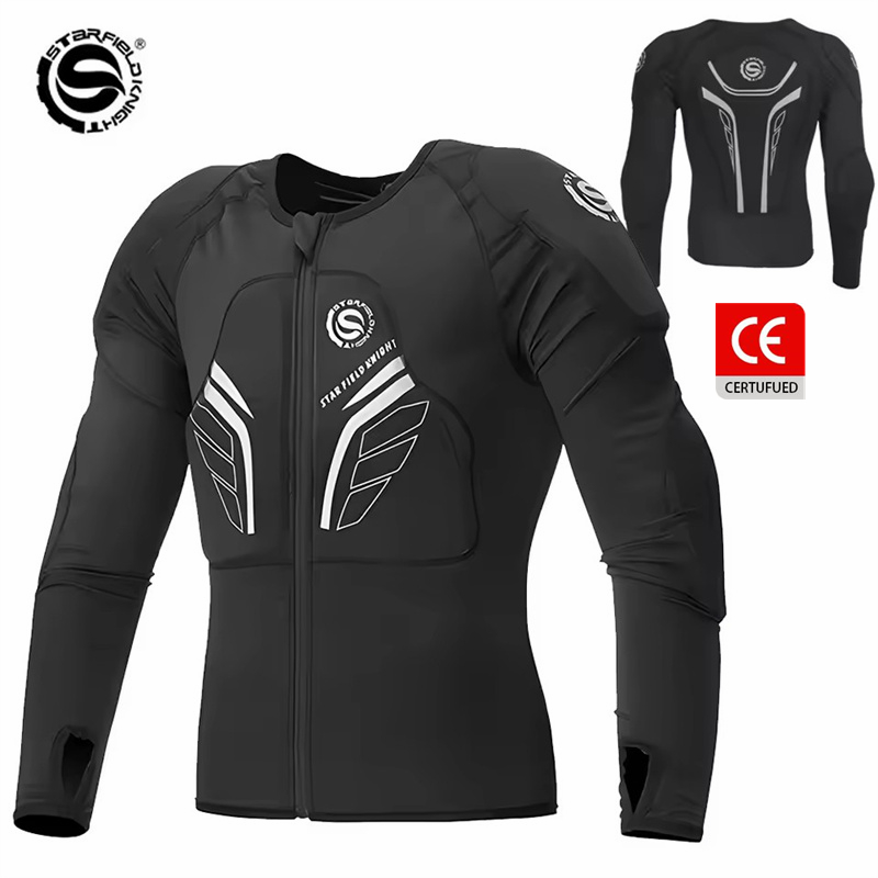 Motorcycle Gear Full Set - Мотоциклетная куртка SFK черная, эластичная, облегающая,